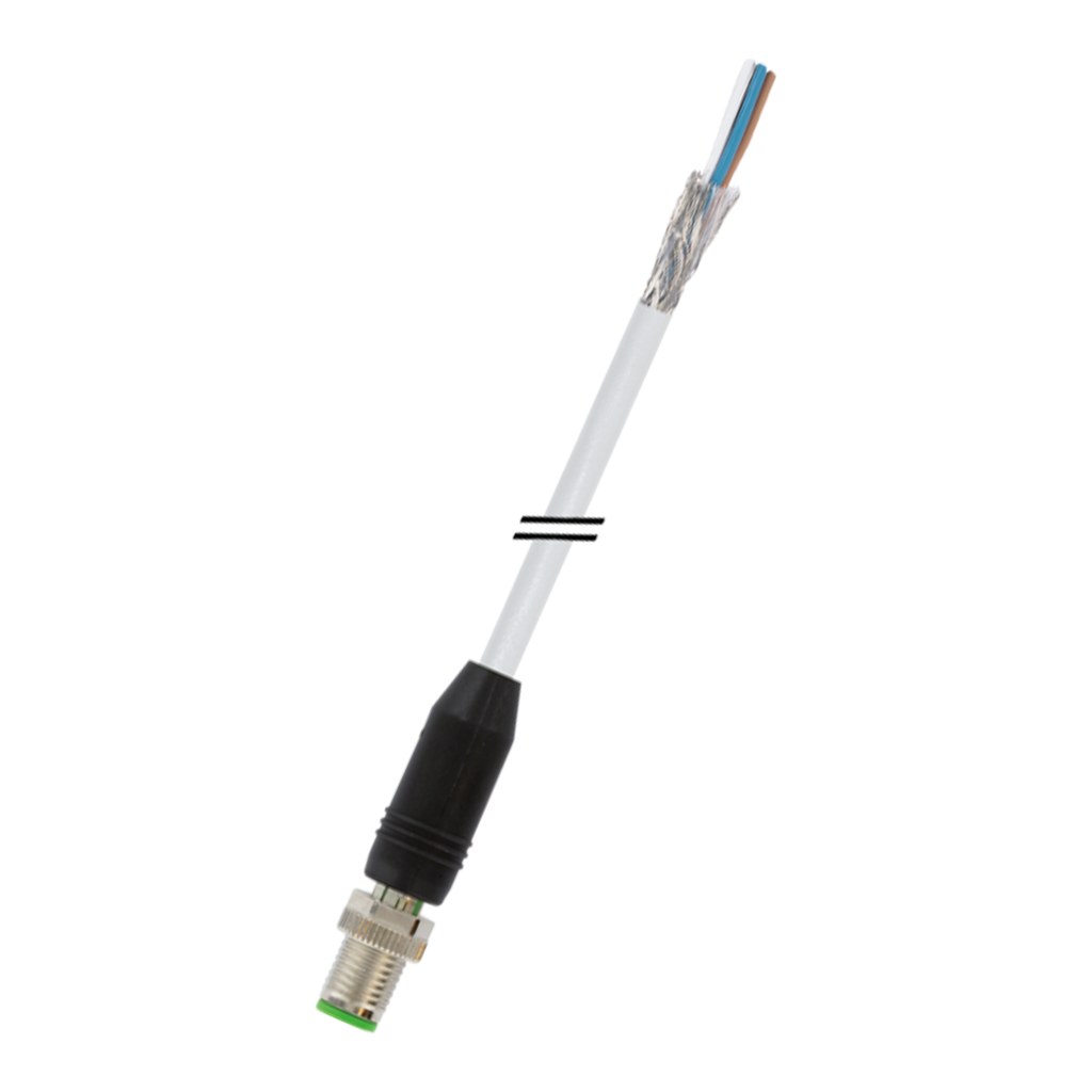 CABLE, ETHERNET 3M, A-CODED, MALE M12, TO FLYING LEADS