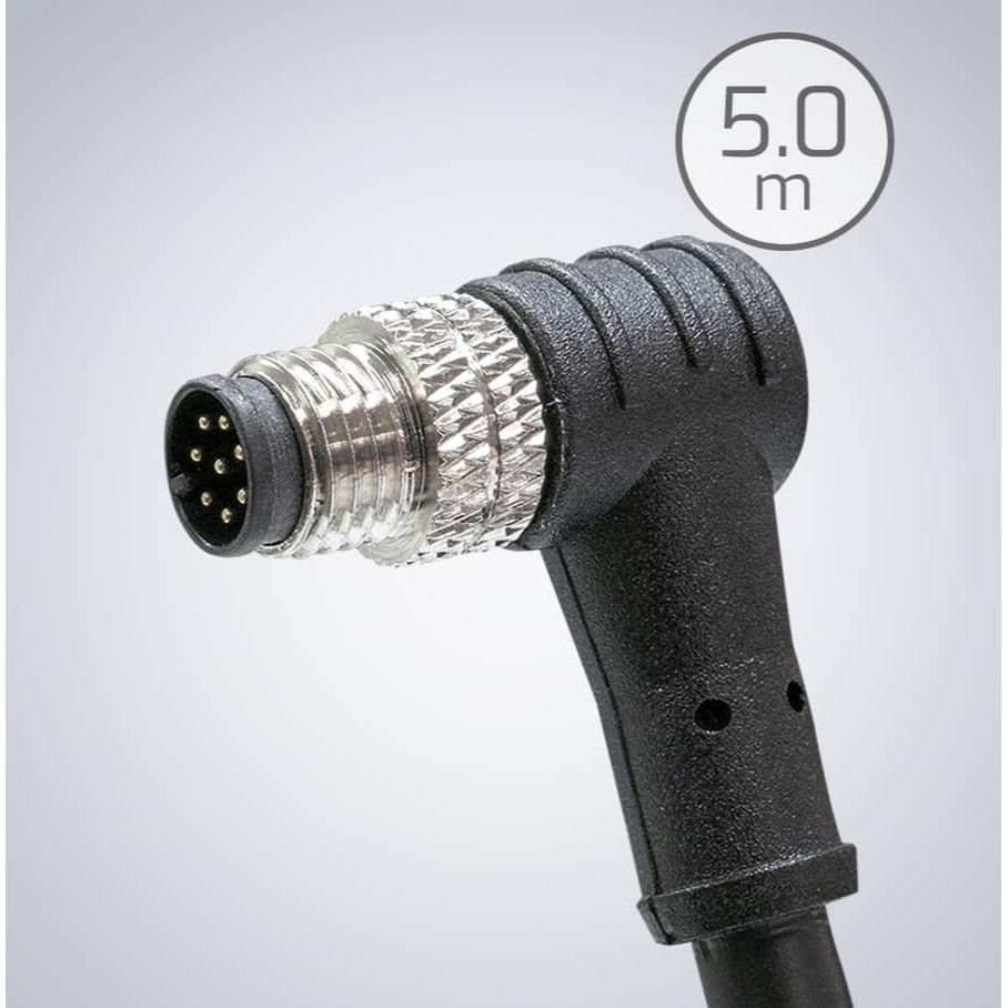 M8 GPIO 8-pin IP67 Male-Open Cable 5M (Type 1 RA)