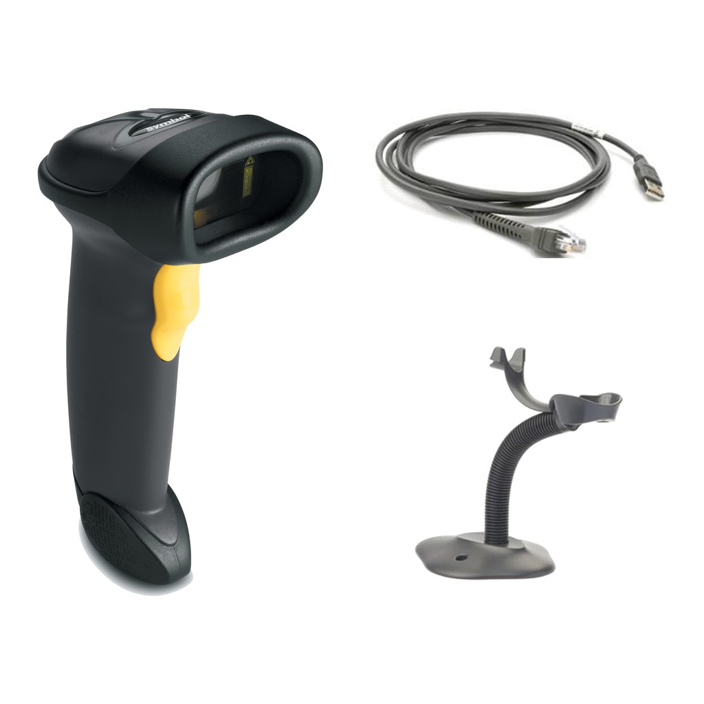 [LS2208-SR20007R-NA] LS2208-SR Black with Stand USB KIT - NA ONLY: LS2208-SR20007NA Scanner, CBA-U01-S07ZAR USB Cable, 20-61019-02R Stand